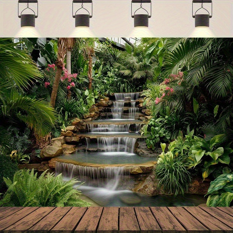 Spa Wellness Nature - Tapeçaria de Jardim com Cachoeira, Plantas